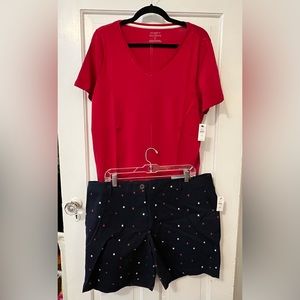 NWT! 🧨🇺🇸 Perfect for July 4! Complete Shorts Outfit (shorts + tee). 🇺🇸🧨